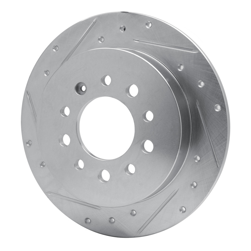 Hyundai Tiburon Brake Rotor (1) - Rear Left - R1 Concepts - Drilled & Slotted - Silver - `07-`08